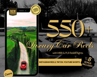 Ultimate Luxury Car Reels with MRR PLR, Luxury Vehicles for Youtube Shorts, Luxury Sports Car for Content Creation, Car Reels IG Stories Dfy