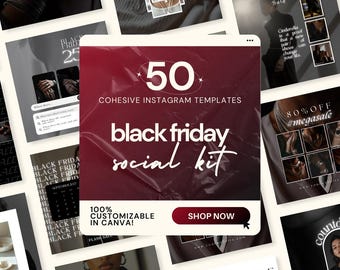 Black Friday IG Templates, Black Friday Sale, Instagram Templates for Black Friday Ads, Black Friday Deal Instagram Layout, Clearance Sale
