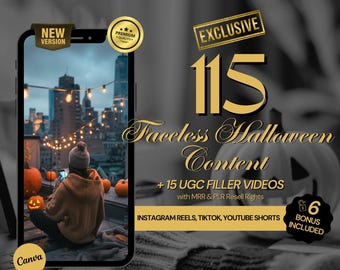 UGC Halloween Story Bundle with MRR PLR, Halloween Youtube Shorts, Holiday Marketing, Halloween Ig Stories, Content Creation, Tiktok Creator