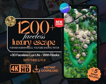 Ultimate Luxury Escape Reels for IG, Youtube Shorts & Tiktok, MRR PLR Luxury Travel Reels Bundle, Luxury Vacation, Luxury Resort Content Dfy