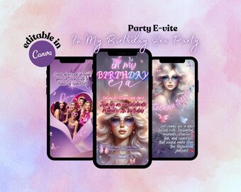 In My Birthday Era Video Invitation, Trendy Taylor Digital Invite, Eras Party Evite, Editable Kids Birthday Invitation, Era Tour Girls Evite