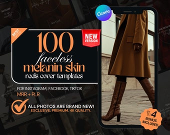 YT shorts Melanin Skin Cover, DFY Melanin Posts for Faceless Digital Marketing, Melanin Skin Youtube Shorts Tiktok Reels Cover with Mrr Plr