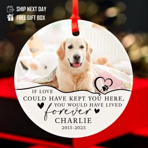 Personalized Pet Memorial Ornament: Dog Christmas Photo Memory Gift