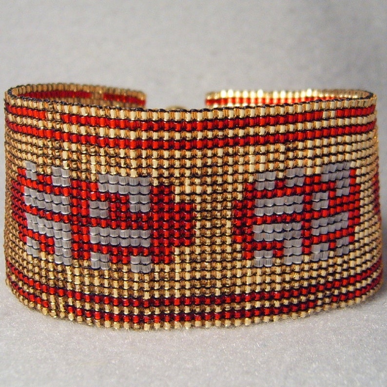 Journey Cuff, handmade beadwoven bracelet inspired by Journey image 1