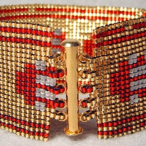 Journey Cuff, handmade beadwoven bracelet inspired by Journey image 2