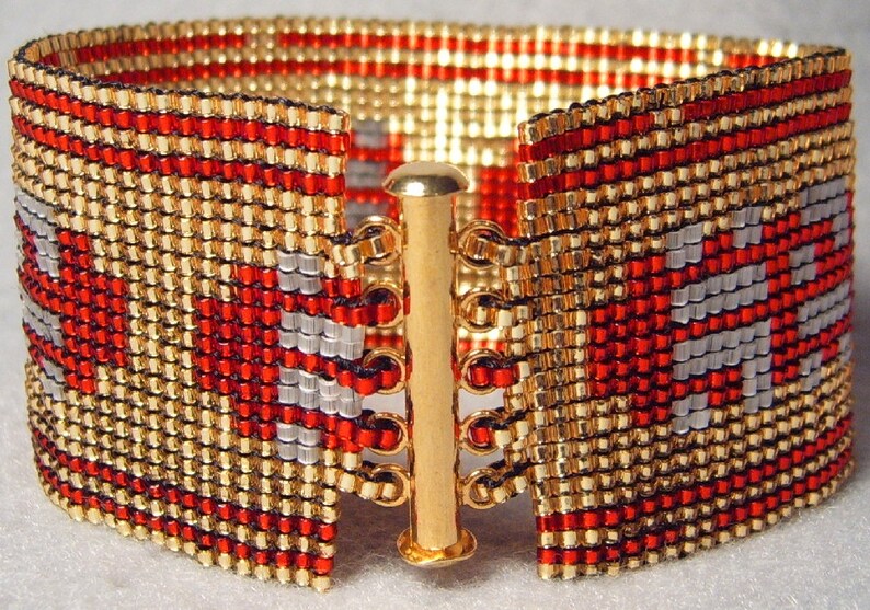 Journey Cuff, handmade beadwoven bracelet inspired by Journey image 2