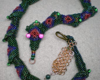 Es - beadwoven mythical serpent necklace