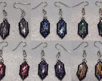 One Pair of Rupee Earrings, made to order, double-sided, 6 colors to choose from