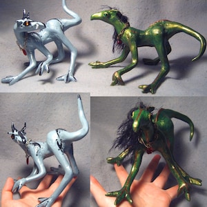 Exy and Tecate, OOAK dragon sculpture set of 2