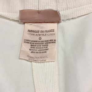 vintage 70s COURRĒGES Paris ivory corduroy pants size B, mid century design, made in France image 7