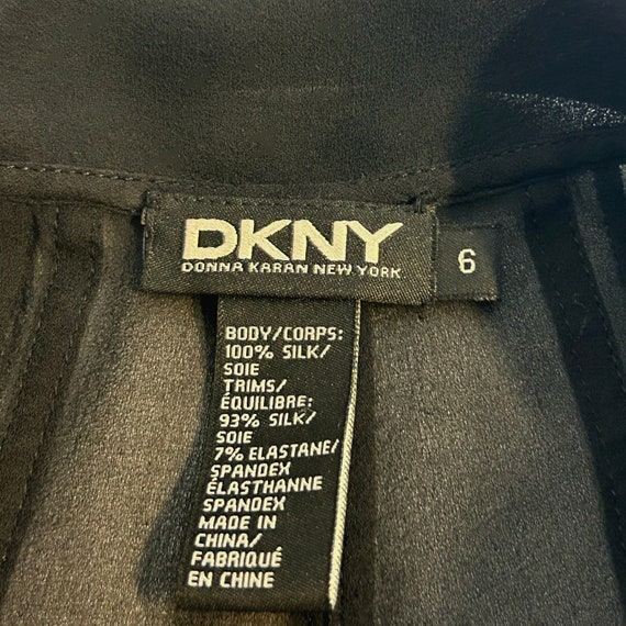 SILK CHIFFON Blouse by DKNY, Black Silk Top, Silk… - image 9