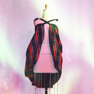 UNIFORM 02-Midi / Binary System n06 - Couture Dressing Systems by Peoples Couture, Transforming Multi Use Clothing, Midi Tartan Skirt