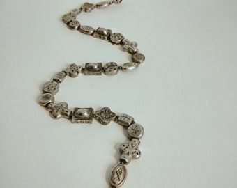 Beautiful REVERSIBLE SILVER NECKLACE, Vintage Artisan Necklace, Made of Silver Clay, Handmade, Each Bead Different, 15 inches
