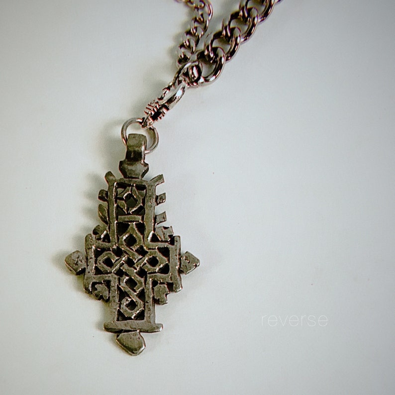 TRI-CHAIN NECKLACE with Removable Charm No.1 Ethiopian Cross By Peoples Couture, Transforming Necklace, Handmade in Los Angeles, Ca, Unisex image 6