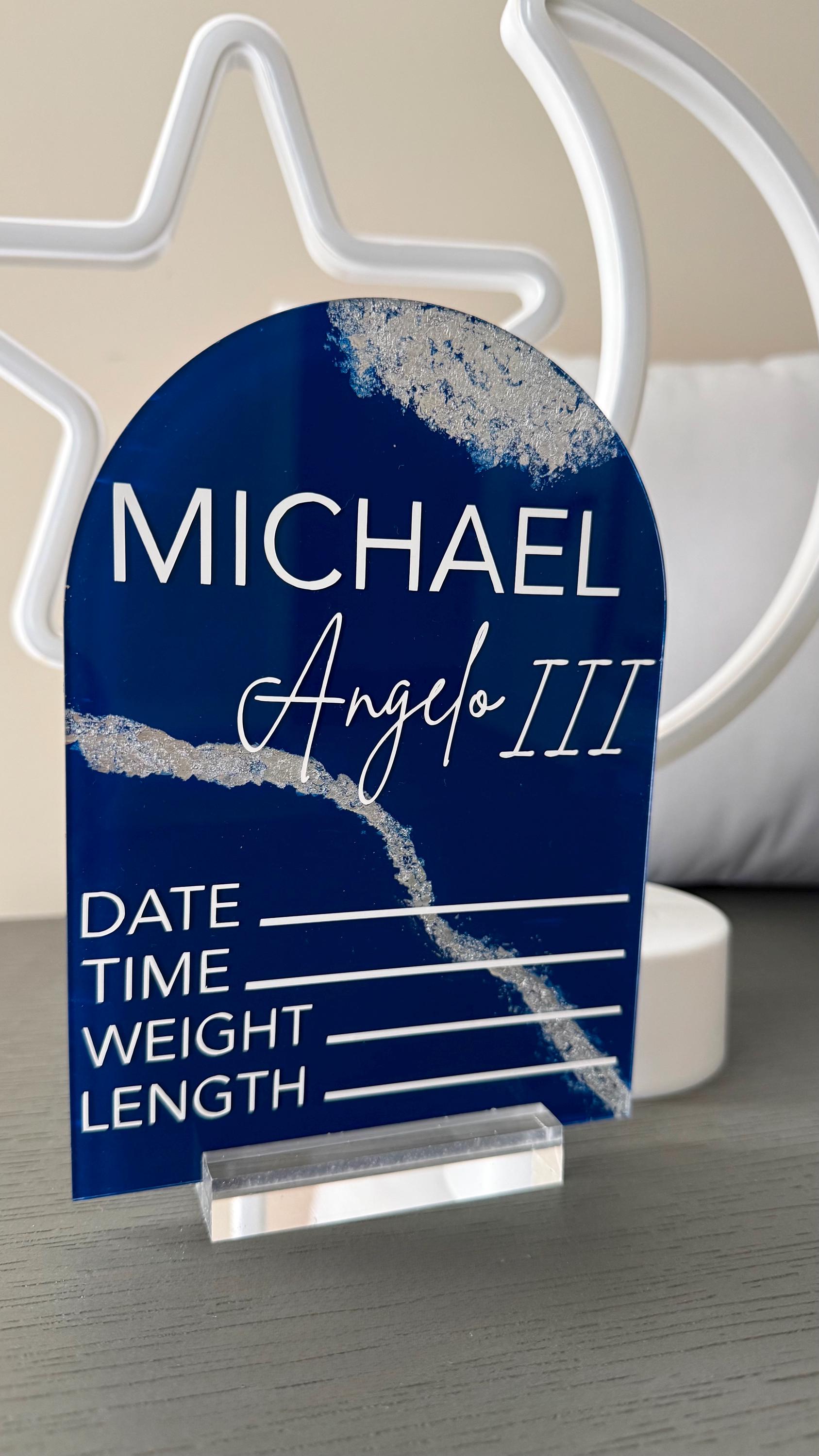 Personalized Acrylic Baby Birth Stat Sign: Newborn Photo Prop - Etsy