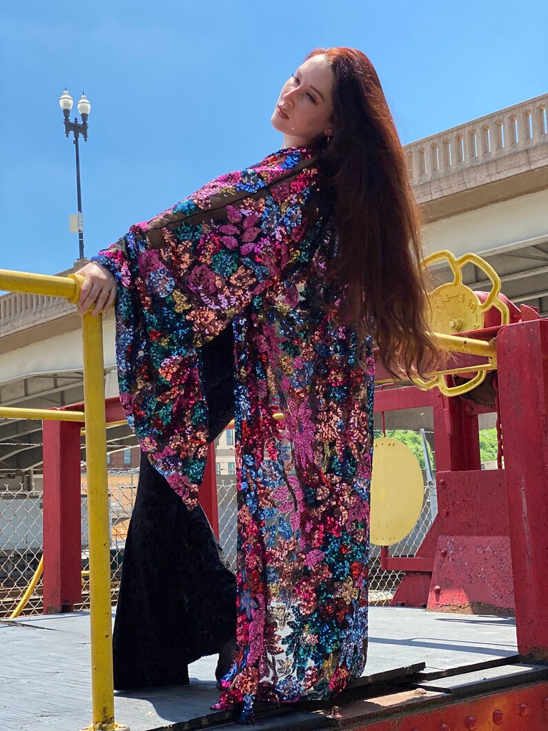 sequin bell sleeve