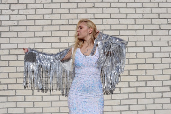 silver sequin bolero