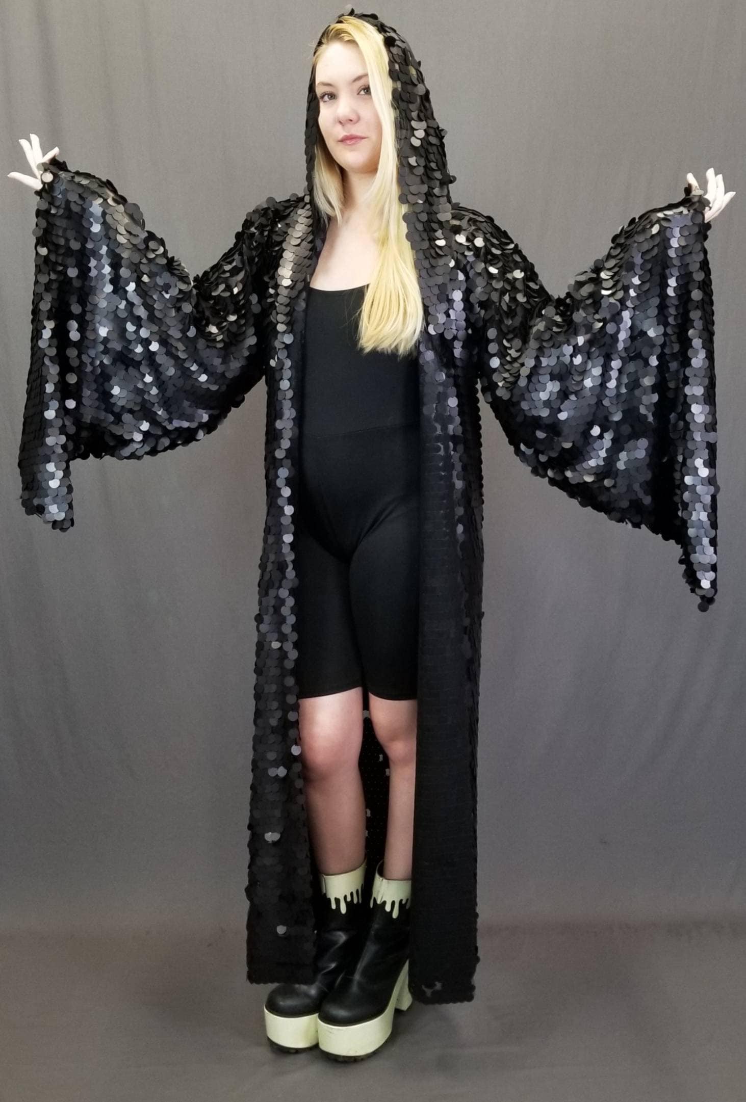 maxi sequin kimono
