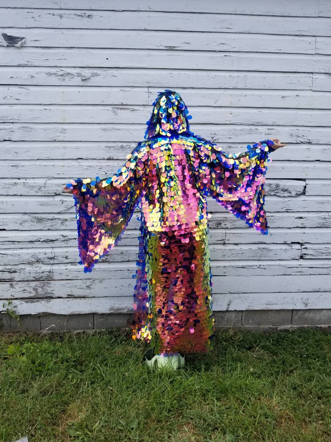 sequin kimono dress Men's Silver With flowy dip hem style Women's Sequin Kimono | Firefly