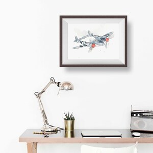 P38 Lightning Airplane Print Wall Art for Toddler Boys Room, Nursery Wall Decor, Bedroom Wall Decor, Birthday Father's Day Gift image 4