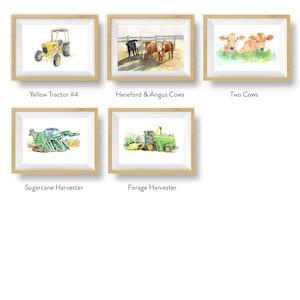 Farm Tractor Prints for Baby and Toddler Boys Room, Farm Nursery Decor, Kids Wall Art, Watercolor image 10