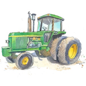 Green Tractor Print #6, Boys Room Wall Decor, Tractor Wall Art, Farm Nursery, Tractor Birthday Gift,  Father's Day, Office, Kitchen