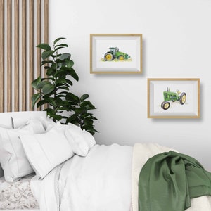 Green Tractor Print, Tractor Wall Decor, Farm Nursery Art, Baby. Toddler Teen Kids Room, Farmhouse Kitchen Office, Gift for Him image 4