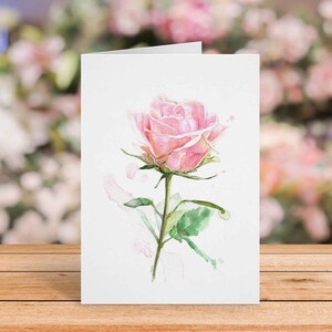 Set of Pink and Purple Rose Cards, Watercolor, Blank Inside, Every Day Greeting, Birthday Anniversary Sympathy Cards, A6 image 3