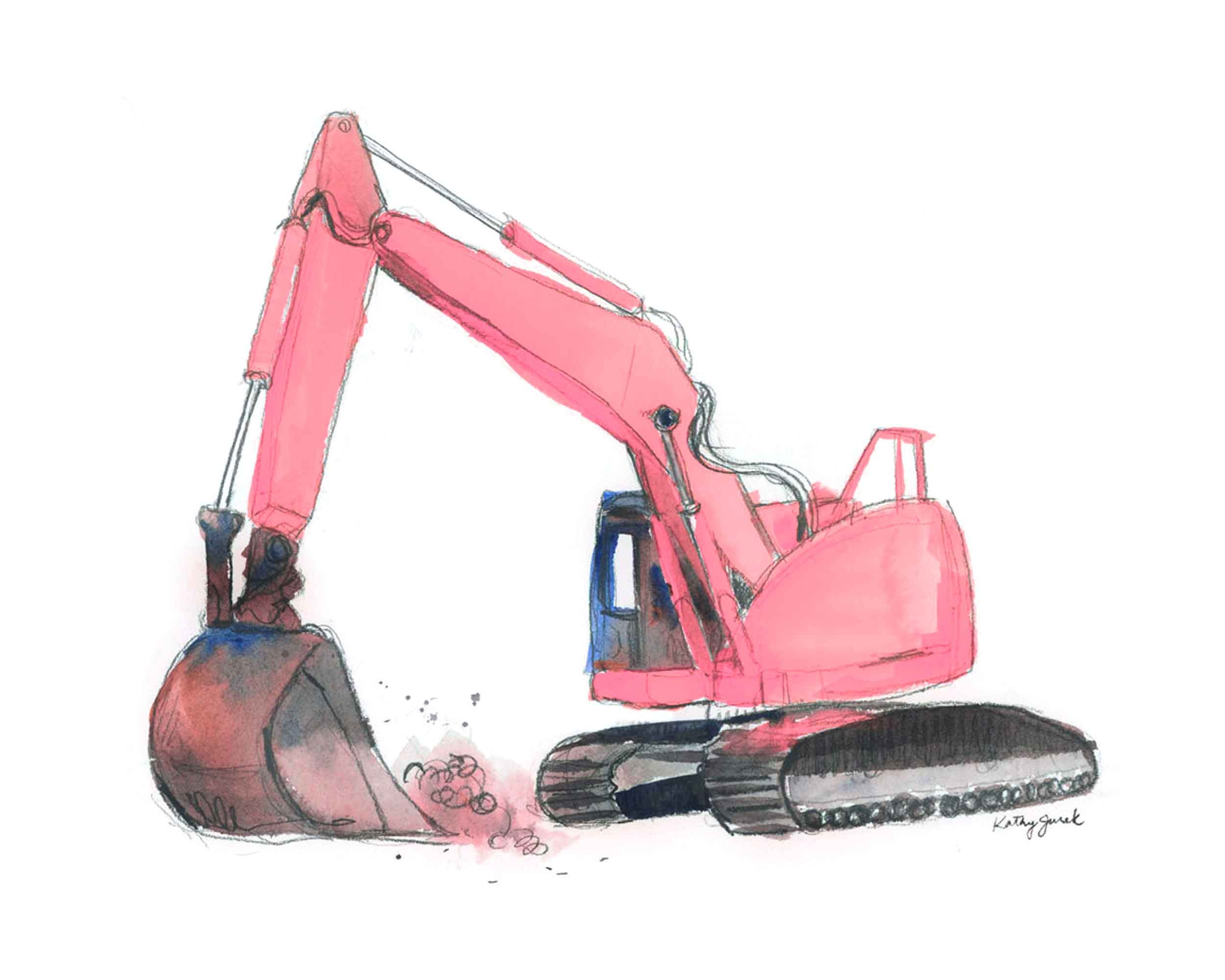 Pink excavator toy hotsell
