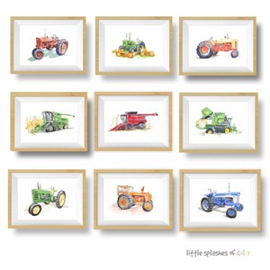 Green Tractor Wall Art, Farm Nursery Art Print, Wall Decor, Tractor Gift, Toddler Teen Boys Room, Father's Day, Office, Kitchen image 7