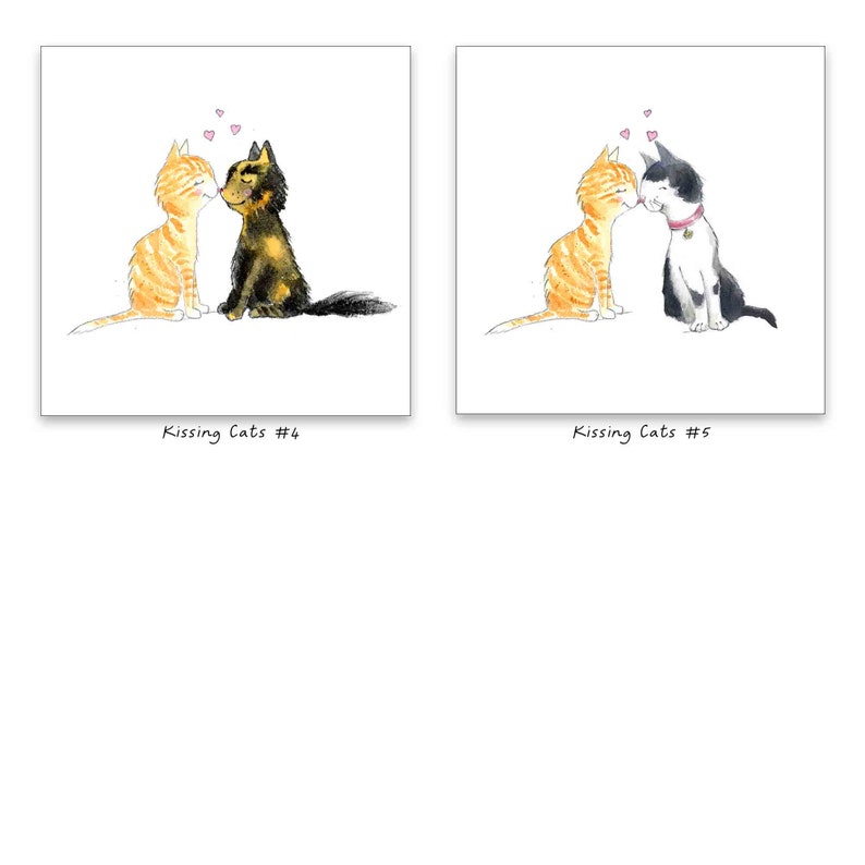 Kissing Cats Card 3, Free Personalization, I Love You Card for wife, girlfriend, husband, boyfriend, Anniversary, Birthday, Valentine's Day image 9