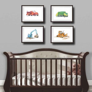 Garbage Truck Print, Print Wall Art for Nursery or Toddler Boys Room, Truck Wall Decor, Playroom Preschool Decor image 6