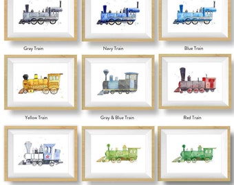 Train Wall Art Print, 9+ to choose from, Steam Engines, Train Wall Art, Train Nursery Decor, Toddler Boys Room