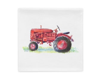 Red Tractor Pillow or COVER, Tractor Decor for Boys Room, Personalized Pillow Gift, Fall Decor