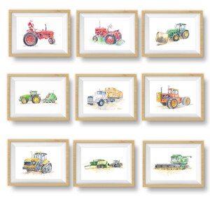 Green Tractor Print, Tractor Wall Decor, Farm Nursery Art, Baby. Toddler Teen Kids Room, Farmhouse Kitchen Office, Gift for Him image 10