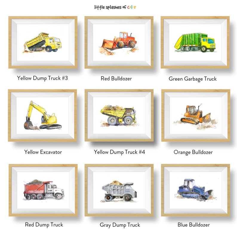 Garbage Truck Print, Print Wall Art for Nursery or Toddler Boys Room, Truck Wall Decor, Playroom Preschool Decor image 8