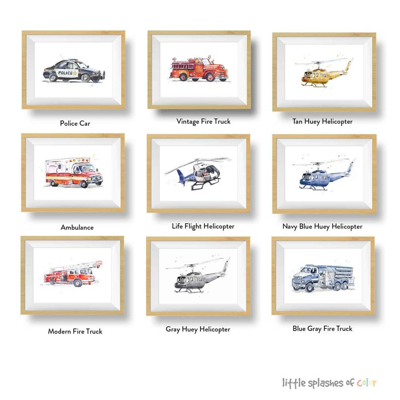 Fire Truck Print for Toddler Boys Room Nursery Wall Art - Etsy