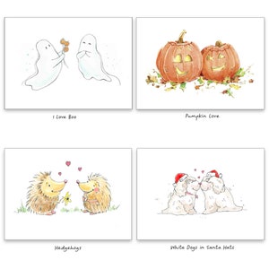 Kissing Cats Card 5, Free Personalization, Gray and White Cat Orange Tabby, Birthday, Anniversary Card wife, girlfriend, husband, boyfriend image 8