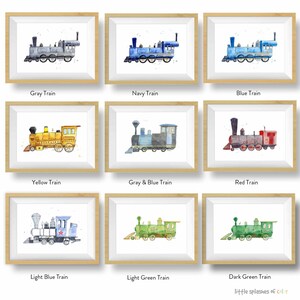 40 Transportation Prints for Toddler Boys Room, Choose Set of 3 or 4, Trucks, Tractors, Helicopters, Train Prints, Nursery Wall Art image 6