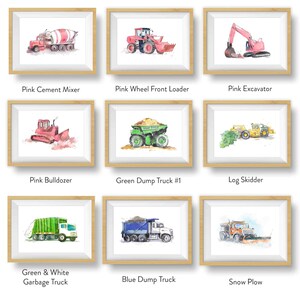 Construction Wall Art, Cement Mixer Truck Print, Toddler Boys Room Decor, Blue Truck Nursery Art, Giclee Print image 9