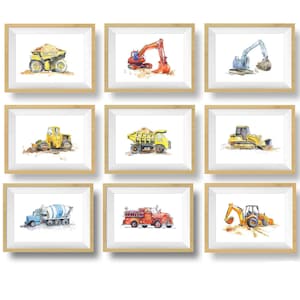 Truck Prints for Toddler Boys Room, Construction Decor for Bedroom, Kids Wall Art, Nursery Wall Decor, Choose from 35 Trucks image 1