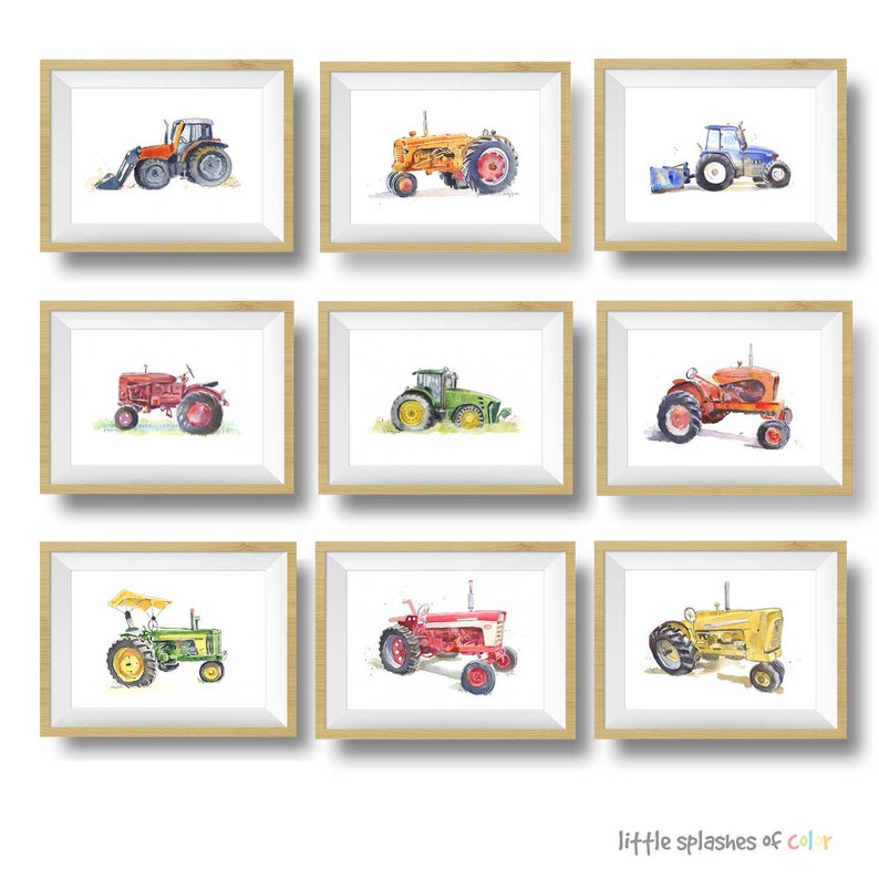 Bean Sprayer Print, Green Tractor Print for Boys Room, Farm Wall Art, Printable Digital Download, Nursery Wall Decor, Watercolor image 6