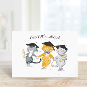 Cat Graduation Card for Elementary, Middle, High School, College ...