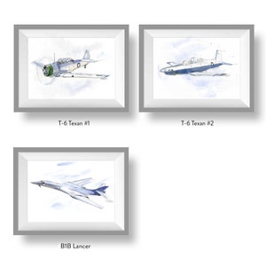 Set of Military Airplane Prints for Kids Bedroom, Baby Toddler Teen Room Decor, Nursery Art, A10, F15, F16, FA18, F22, F35, KC135, T6, B1B image 4