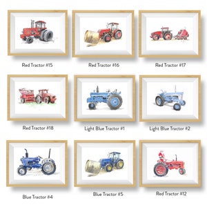 Farm Tractor Prints for Baby and Toddler Boys Room, Farm Nursery Decor, Kids Wall Art, Watercolor image 9