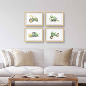 Print Green Tractor Wall Art, Vintage Tractor Wall Decor, Tractor Gift for Him, Farmhouse Wall Art, Kitchen, Living Room, Office Decor image 7