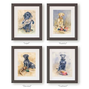 Black Labrador Retriever Art Print, Hunting Dog Wall Decor, Watercolor Painting, Gift for Husband, Boyfriend imagem 6