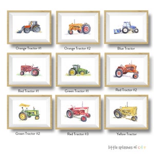 40 Transportation Prints for Toddler Boys Room, Choose Set of 3 or 4, Trucks, Tractors, Helicopters, Train Prints, Nursery Wall Art image 8