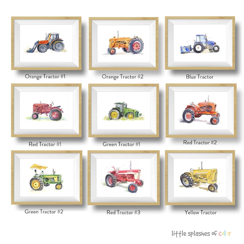 40 Transportation Prints for Toddler Boys Room, Choose Set of 3 or 4, Trucks, Tractors, Helicopters, Train Prints, Nursery Wall Art image 8