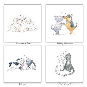 Cat Mother's Day Card for Mom from the Kids, Happy Meow-ther's Day, Blank or Free Personalization, Square, Watercolor image 3